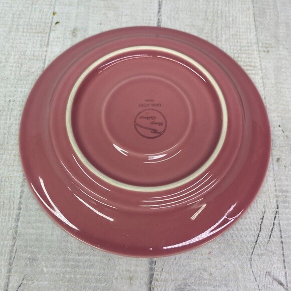 Nancy Calhoun DARK ROSE Solid Color Japan Smooth Round Stoneware Saucers Set 3 - Picture 3 of 15